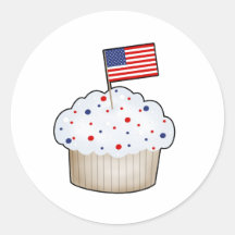 American Cupcake Round Sticker
