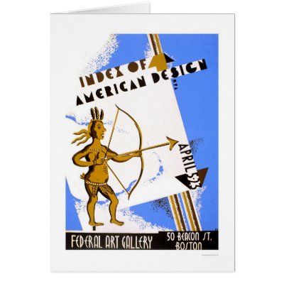 American Design Indian 1938 WPA Greeting Card by lc_wpa