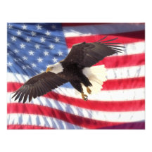 American Eagle & American Flag Invitation