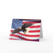 American Eagle and Flag Greeting Card