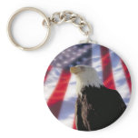 American Eagle and Flag Keychain