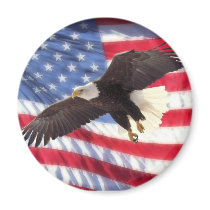 American Eagle and Flag Magnet