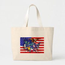 American Eagle US flag USA states Tote Bag