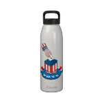 American Election Voting Ballot Box Retro Water Bottle