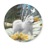American Eskimo A Winter Scene cards magnets