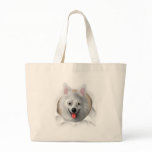 American Eskimo Busting Out Tote Bags