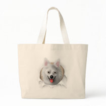 American Eskimo Busting Out Tote Bags
