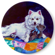 American Eskimo Button Pin
