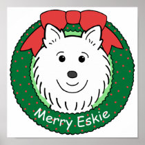 American Eskimo Christmas Poster