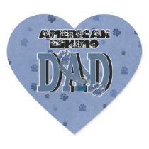 American Eskimo DAD Heart Stickers