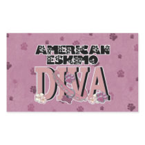 American Eskimo DIVA Rectangular Stickers