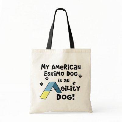 American Eskimo Dog Agility Dog Tote Bags by MenagerieMayhem