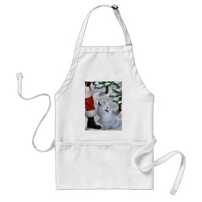 American Eskimo Dog Christmas Gifts Aprons by DogsByDezign