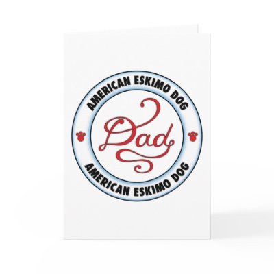 American Eskimo Dog Dad Greeting Cards by cartoondogs