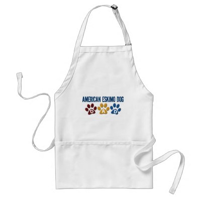 AMERICAN ESKIMO DOG DAD Paw Print Apron by poochloverstuff