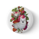 American Eskimo Dog Floral Buttons