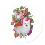American Eskimo Dog Floral Sticker