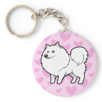 American Eskimo Dog / German Spitz Love Keychain