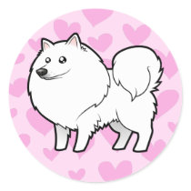 American Eskimo Dog / German Spitz Love Round Sticker
