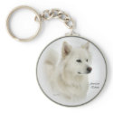American Eskimo Dog Gifts Art keychains