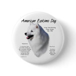 American Eskimo Dog History Design Button