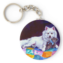 American Eskimo Dog Keychain