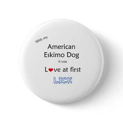 American Eskimo Dog Lick Design Pin by GreyWolfCreation