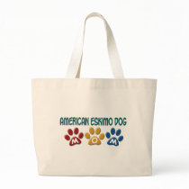 AMERICAN ESKIMO DOG MOM Paw Print Canvas Bag