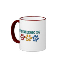 AMERICAN ESKIMO DOG MOM Paw Print Mugs