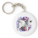 American Eskimo Dog Patriot Key Chains