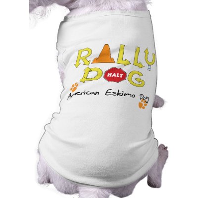American Eskimo Dog Rally Dog Dog Tshirt by MenagerieMayhem