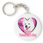 American Eskimo Dog Valentines Keychains
