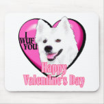 American Eskimo Dog Valentines Mouse Pads