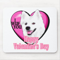 American Eskimo Dog Valentines Mouse Pads