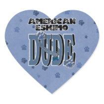 American Eskimo DUDE Heart Sticker