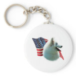 American Eskimo Flag Key Chain