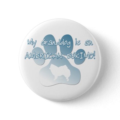 American Eskimo Granddog Button by MenagerieMayhem