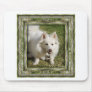 American Eskimo in Frit Frame Mouse Pads
