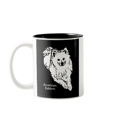American Eskimo Mug (black/white) by Delperdice