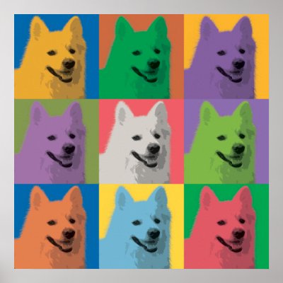 American Eskimo Pop-Art Poster by dogpopart