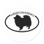 American Eskimo Silhouette Black Sticker