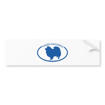 American Eskimo Silhouette Bumper Sticker by dogsilhouettes
