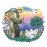 American Eskimo Spitz (two) Round Stickers