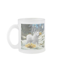 American Eskimo Winter Scene Mugs
