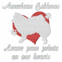 American Eskimos Leave Paw Prints Embroidered Shirt