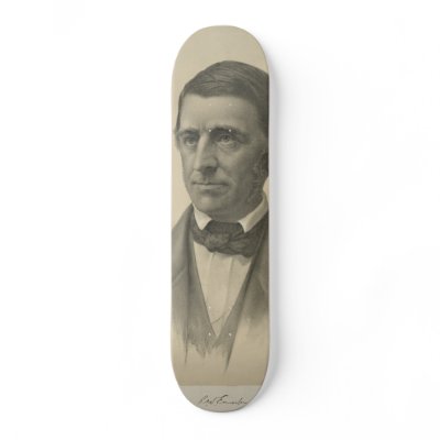 American Essayist Ralph Waldo Emerson Portrait Custom Skate Board by wallarts