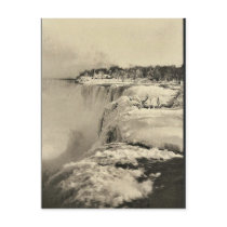 American Fall in winter, Niagara rare Photochrom Post Cards