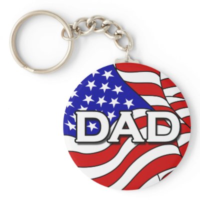 American Flag and Dad Keychain by vintageamerican