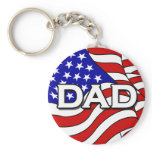 American Flag and Dad Keychain