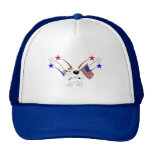 American Flag and Fireworks Trucker Hat